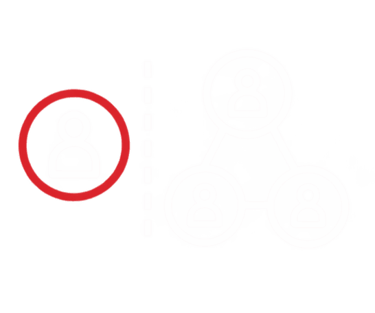 One leader circled apart from a group