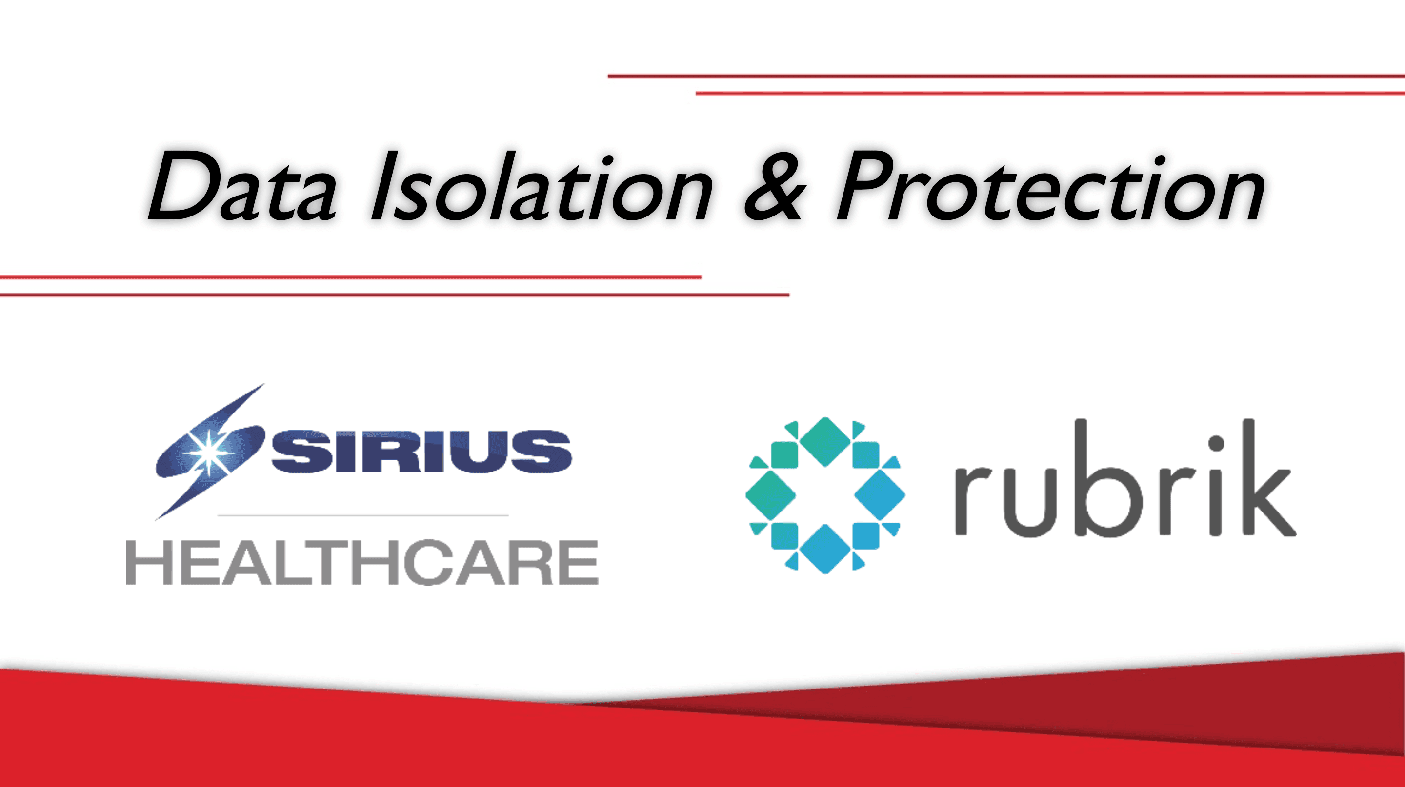 Data Isolation & Protection with Sirius and Rubrik