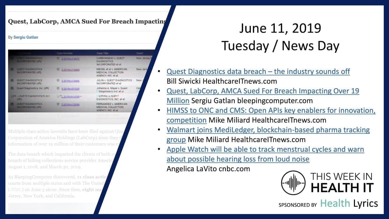 News Day – Quest Data Breach and Apple WWDC Health Announcements